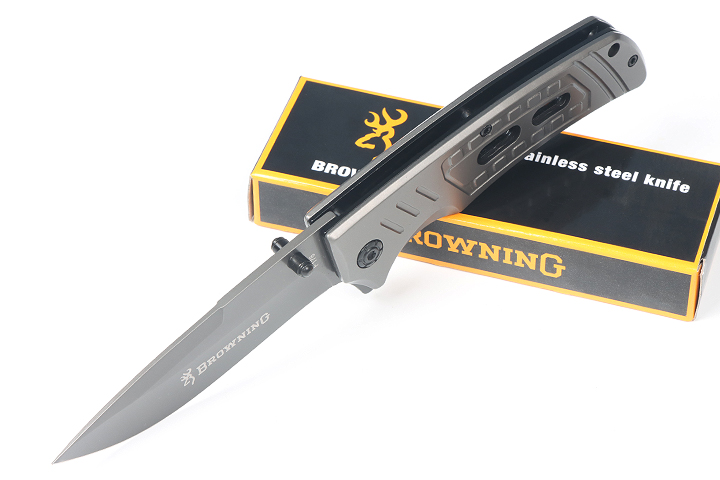Browning F176 fast opening folding knife grey Titanium surface UD407666